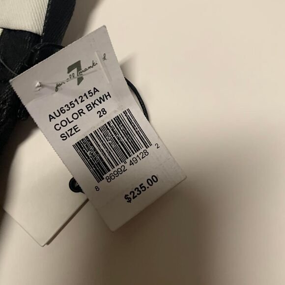 7-for-all-mankind Women's Black and White Trousers - Picture 2 of 4